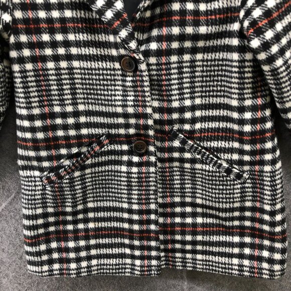 Old Navy Kids 5T Plaid Blazer Jacket Black Red Tartan Plaid Overcoat Formal - Picture 4 of 7